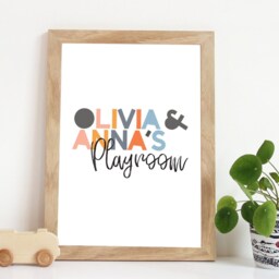 Playroom Prints, Wall Art, Pastel Rainbow Decor, Nursery Girls Bedroom Sister Print - thumbnail 1