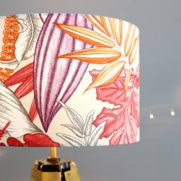 Pink Orange Tropical Lampshade 20cm 25cm 30cm 35cm 40cm Drum Lamp Shade - Handmade Home Decor Ceiling Table Maldives Cassis - thumbnail 2