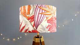 Pink Orange Tropical Lampshade 20cm 25cm 30cm 35cm 40cm Drum Lamp Shade - Handmade Home Decor Ceiling Table Maldives Cassis - thumbnail 1