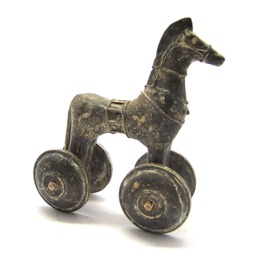 Terracotta Greek Trojan Horse , Museum Quality Art Ancient Toy - thumbnail 2