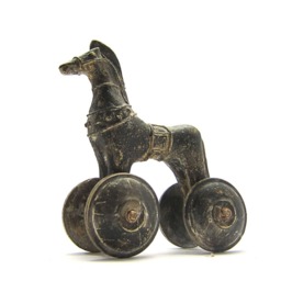 Terracotta Greek Trojan Horse , Museum Quality Art Ancient Toy - thumbnail 3