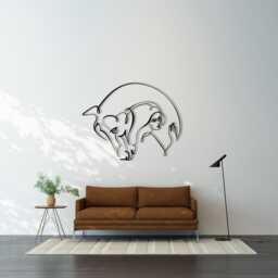 Modern Metal Wall Art, Woman & Horse Line Drawing - thumbnail 3