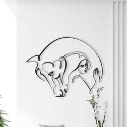 Modern Metal Wall Art, Woman & Horse Line Drawing