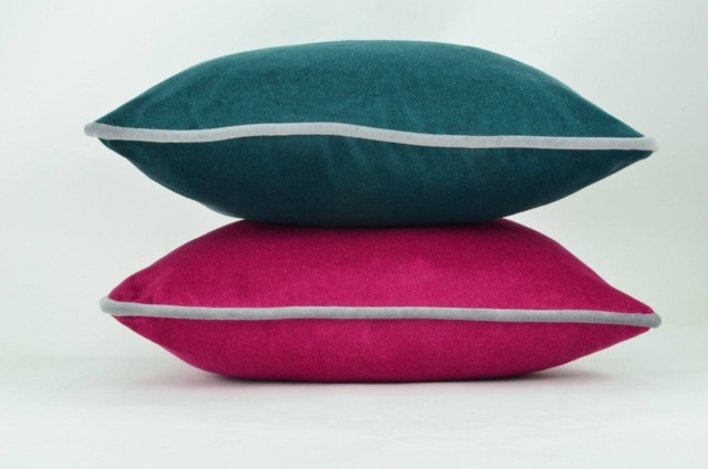 Velvet Cushion Cover With Piping - European Cotton Pillow Case - image 1