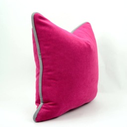 Velvet Cushion Cover With Piping - European Cotton Pillow Case - thumbnail 3