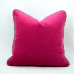 Velvet Cushion Cover With Piping - European Cotton Pillow Case - thumbnail 4
