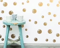 Bubble Wall Decals - Vinyl Decals, Decal Set, Stickers, Kids Room Decor, Gold Modern - thumbnail 1