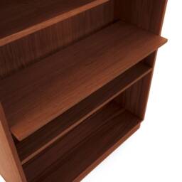 Bookcase, Bookshelf Made Of Oak Vaneer - Teak Colour Livlo T-R06 - thumbnail 4