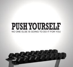 Push Yourself - Motivational Wall Sticker Contemporary Vinyl Decal Gym Fitness - thumbnail 1