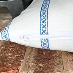 1396. Camilla Stripe Indigo Blue, Handmade 100% Cotton Cushion Cover, Various Sizes - thumbnail 2