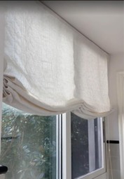 12 Colors, Custom Roman Shades With Chain Mechanism, Striped 30%linen Blend Soft Shade, Window Treatment, Blinds - thumbnail 1