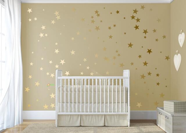 Gold Confetti Stars, Star Wall Stickers, Decal, Star Gold Decals, Decal, Confetti Decal - image 1