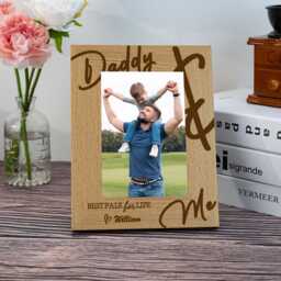 Personalised Dad Gifts, Daddy & Me Photo Frame, Custom Engraved Daddy Picture Frame, Daddy Birthday Gift, Keepsake Gift For Dad, New - thumbnail 1