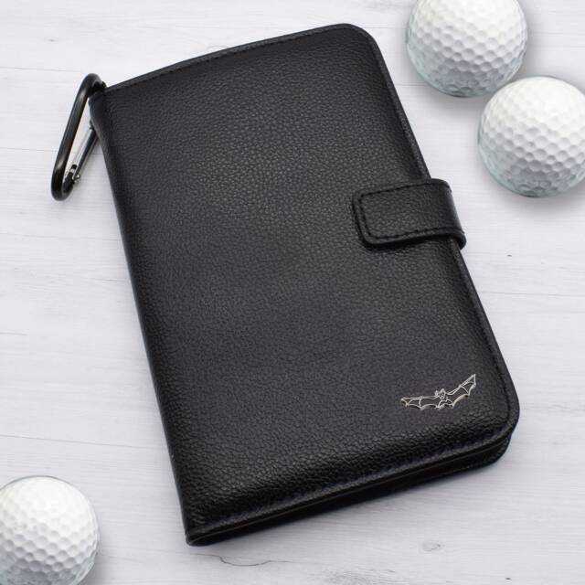 Bat Design - Personalised Leatherette Golf Organiser Complete With Divot Repairer, Marker, Tees, Scorecard & Pencils - image 1