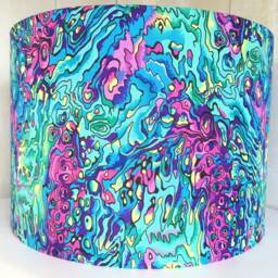 Psychedelic Lava Lampshade Blue, Purple & Pink Abstract Print - thumbnail 2