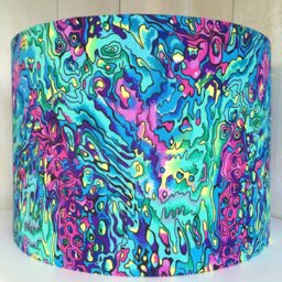 Psychedelic Lava Lampshade Blue, Purple & Pink Abstract Print