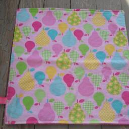 Pear Print Minky Baby Lovie - Pink Polka Dot Security Blanket - thumbnail 2