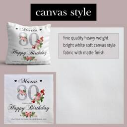 80Th Birthday Cushion Her Birthday Gift Women Personalised 80 Years Loved Floral Pillow Mum Nan Nana Nanny Aunt Auntie Grandma Gran - thumbnail 4