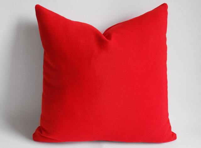 Red Cotton Canvas Pillow Cover, 18x18 Decorative Throw - image 1