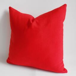 Red Cotton Canvas Pillow Cover, 18x18 Decorative Throw - thumbnail 3