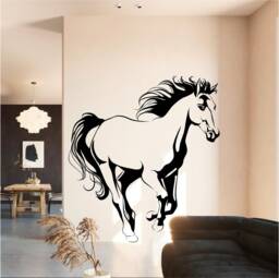 Stallion Galloping Vinyl Wall Art, Decal, Sticker, Transfer, Mural, Removable, Decor, Rent Friendly, Interior, Exterior, Full - 0578 - thumbnail 1