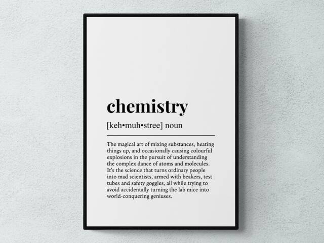 Chemistry Funny Definition Education Subject Gift Wall Art Print - image 1