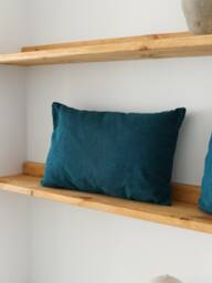 Linen Blue Custom Throw Pillow Cover, Handmade Any Size Lumbar Case, Soft & Comfy Cushion Invisible Zipper, Modern Decor - thumbnail 1
