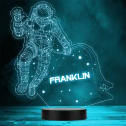 Astronaut in Outer Space Astronomy Personalised Gift Any Colour Led Night Light
