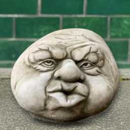 Blowing Face Statue Concrete Figurine Outdoor Funny Sculpture Handcrafted Patio Ornament Stone Garden Decoration Cement Art - thumbnail 1