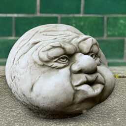 Blowing Face Statue Concrete Figurine Outdoor Funny Sculpture Handcrafted Patio Ornament Stone Garden Decoration Cement Art - thumbnail 3
