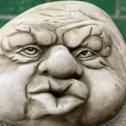 Blowing Face Statue Concrete Figurine Outdoor Funny Sculpture Handcrafted Patio Ornament Stone Garden Decoration Cement Art - thumbnail 2