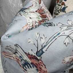 Decorative Floral Cushion Cover , Blue Orange Throw Pillow For Sofa Bed Living Room Contemporary Home Decor - Double Sided - thumbnail 3
