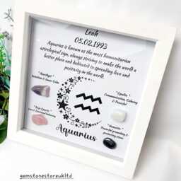 Personalised Aquarius Zodiac Crystal Picture Frame, Handmade Astrology Decor - thumbnail 3