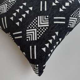 Moroccan Velvet Cushion Cover, Handmade Brocade Black Pillow Case, Decorative 20''x20''/50x50 cm - thumbnail 3