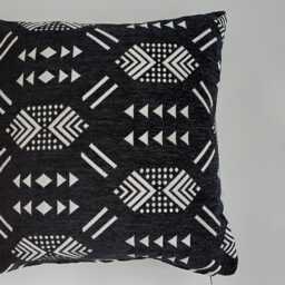 Moroccan Velvet Cushion Cover, Handmade Brocade Black Pillow Case, Decorative 20''x20''/50x50 cm - thumbnail 2