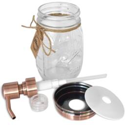 50 Packs Copper 304 Stainless Steel Diy Mason Jar Lid Rust Proof Liquid Soap Dispenser Pump Kit With Tube & Collar No Jars