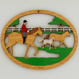 Personalized Horse Rider Equestrian Christmas Ornament - Wood, Laser Cut, Hand Painted - thumbnail 3