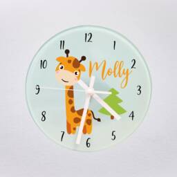 Personalised Cartoon Animal Kids Clock - Children's Nursery/Bedroom Playroom Toddler Gifts Penguin Panda Giraffe Tiger Fox - thumbnail 2