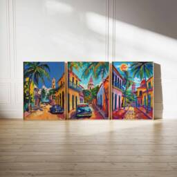 Set Of 3 Cuba Travel Prints, Posters, Havana Print, Cuban Decor, Caribbean Wall Art, Latin Tropical Art - thumbnail 3