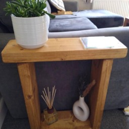 Solid Wood End Table - Versatile Sofa Side in 22cm Width Multiple Sizes Colors - thumbnail 1