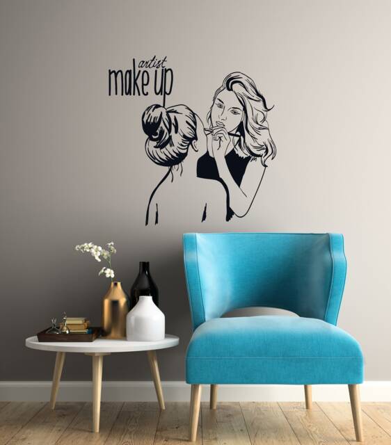 Make Up Artist Vinyl Wall Decal Beauty Salon Hair Stylist Shop Decor Stickers Mural - #3033Di - image 1