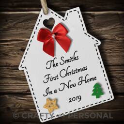Personalised Family's First 1st Christmas in Our New Home Bauble Wooden Tree Ornament Gift Keepsake - thumbnail 3