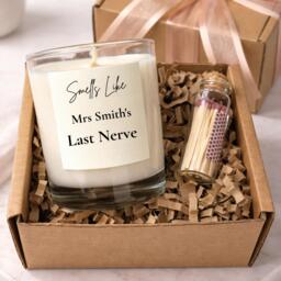 Funny Teacher Gift - Personalised Last Nerve Candle End Of Term Thank You Present - thumbnail 1