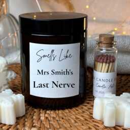 Funny Teacher Gift - Personalised Last Nerve Candle End Of Term Thank You Present - thumbnail 4
