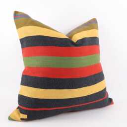 Handwoven Wool Kilim Pillow Cover Bohemian Home Decor - 24''x24'' - thumbnail 2