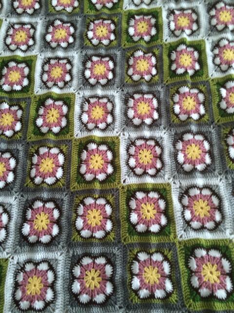 African Flower Crochet Blanket - image 1
