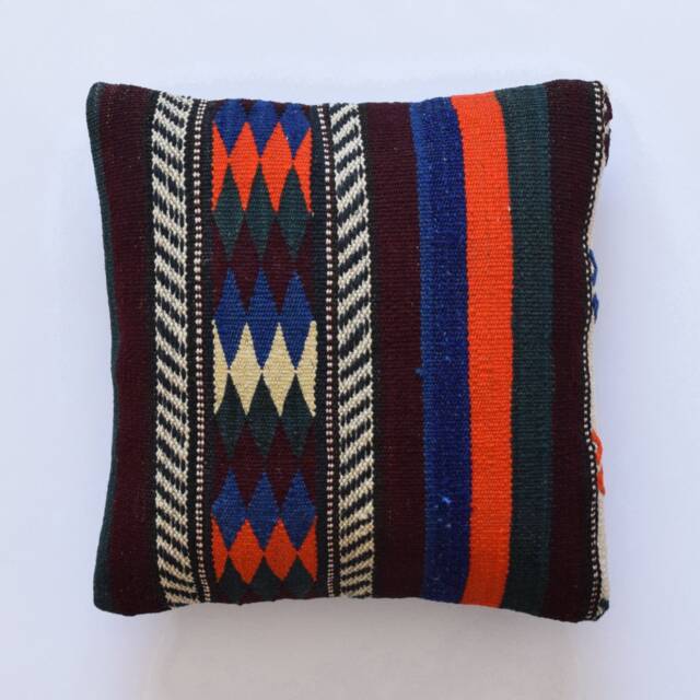 striped Pillow Turkish Boho Kilim Cover Bohemian 40x40 Navajo - image 1
