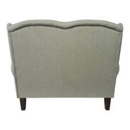 Wing Back Queen Anne Cottage 2 Seat Sofa - Light Brown Herringbone Fabric - thumbnail 3
