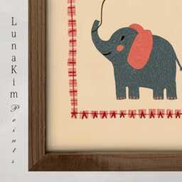 Elephant With Balloon Nursery Print Cute Animal Wall Art For Kids Room Playroom Or Toddler Bedroom Whimsical Illustration Decor - 25 - thumbnail 3