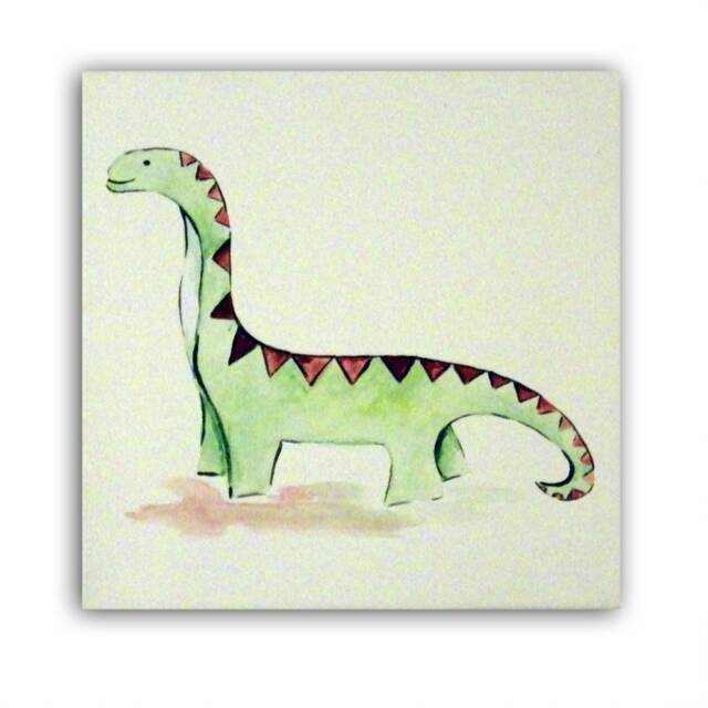 Kids Dinosaur Art - Diplodocus, Painting On Canvas, Original Art, Boys Nursery Decor, Decor - image 1